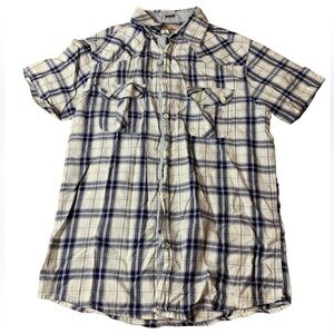 Soul Star Americana Slim Fit Plaid Western Shirt - Size M